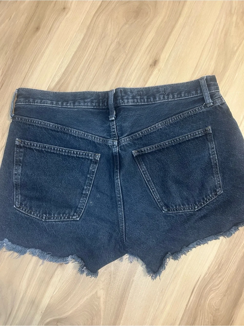Lot of 2 Universal Thread Frayed Hem Denim Shorts - White & Jean 90s Baggy sz 8